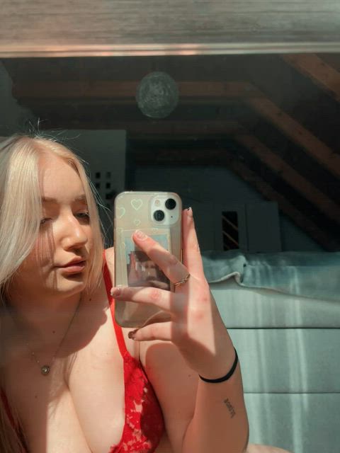 babe blonde cute homemade lingerie nsfw solo teen tiktok tits clip