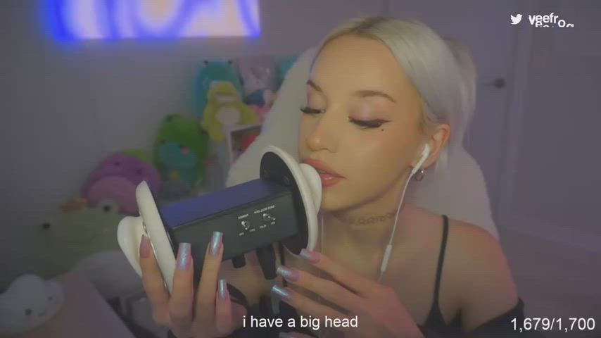 asmr blonde tongue fetish clip