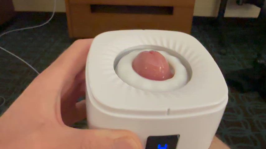 edging gooning hotel male masturbation masturbating sex toy solo clip
