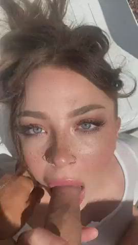 blowjob close up deepthroat girlfriend sloppy clip