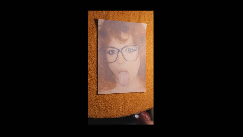 cumshot cute glasses redhead tribute clip