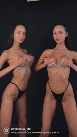 brunette lesbian twins clip