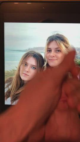 blonde brunette cum double cumshot masturbating tribute clip