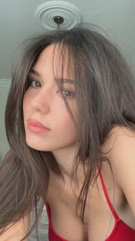 brown eyes model non-nude smile clip