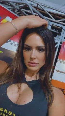 Boobs Brazilian Brown Eyes Brunette Dani Goddess Tease Uniform clip