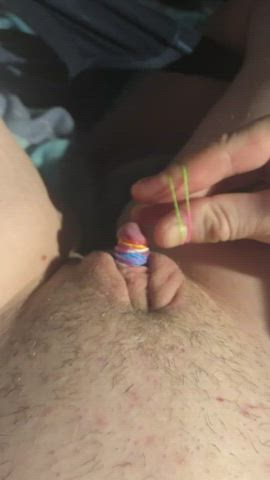 15 bands on my clit hurts so good