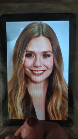 blonde celebrity cum cumshot elizabeth olsen facial tribute clip