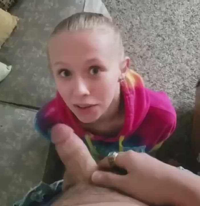 Blonde Sucking Teen Throat clip