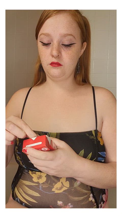 red hair redhead smoking clip
