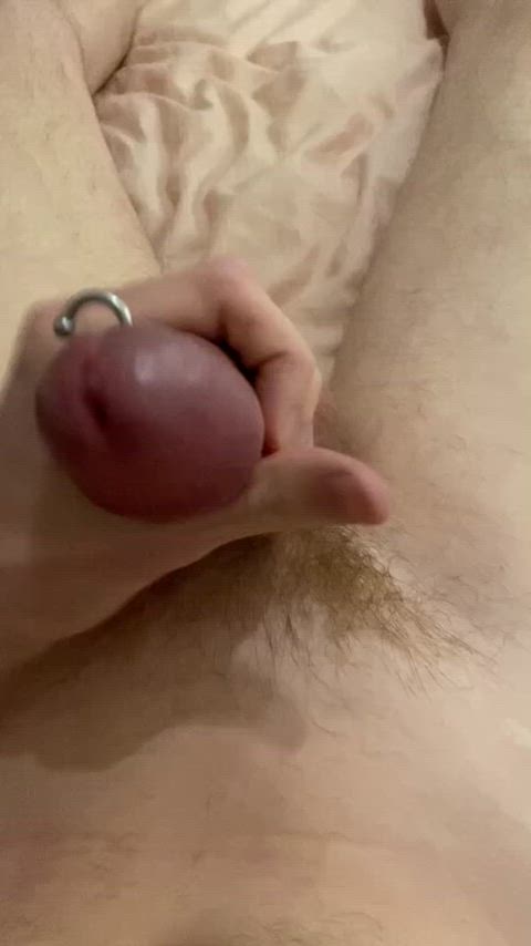 amateur cock cum cumshot homemade jerk off masturbating orgasm pierced clip