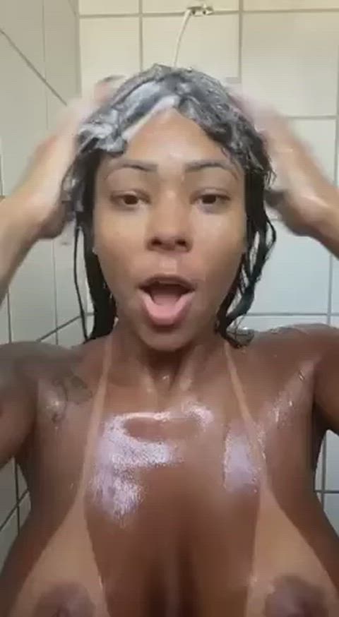 ebony shower tanlines just-boobs clip