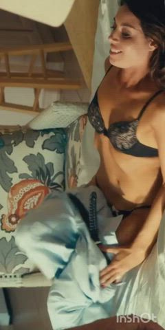 Aubrey Plaza Lingerie Riding Undressing clip