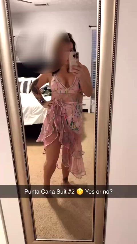 brunette hotwife milf mom non-nude step-mom swimsuit wife wifey clip