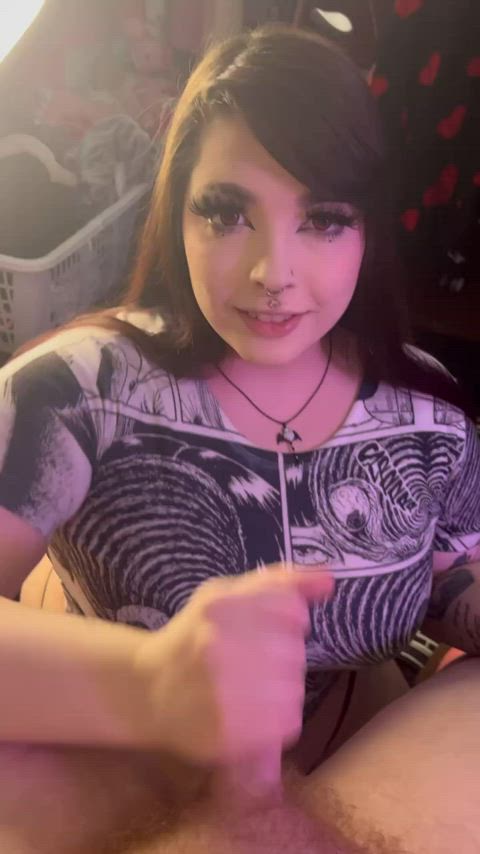 femdom handjob tits clip