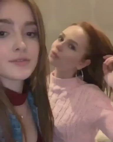 kiss kissing lesbian redhead clip