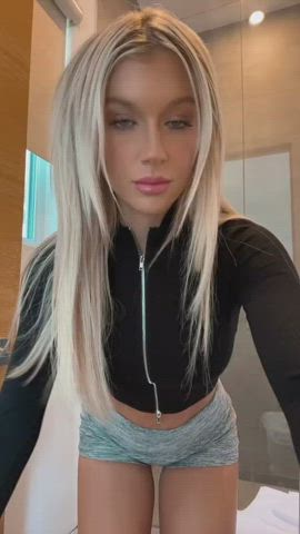 blonde dancing daughter pretty schoolgirl skinny step-daughter tiktok clip