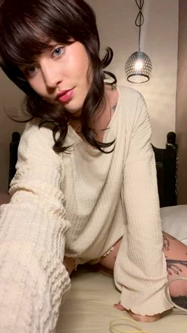 brunette lingerie sissy teen clip