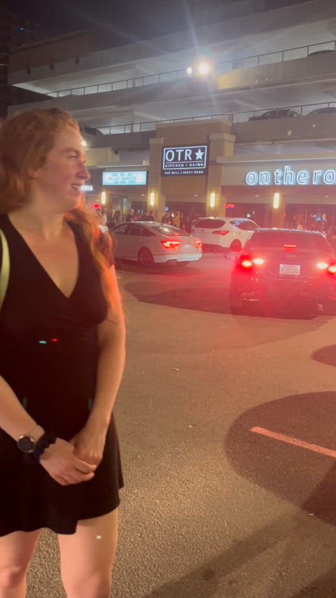 amateur flashing natural tits public red hair clip