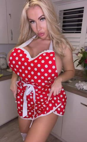 busty fake boobs huge tits maid clip
