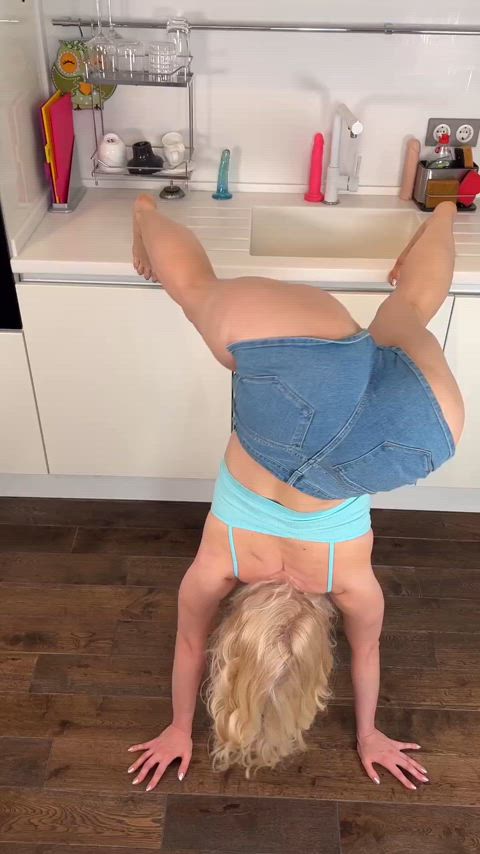 Yoga on the kitchen