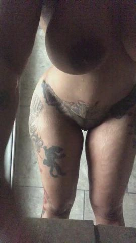 Big Ass Ebony Shower clip