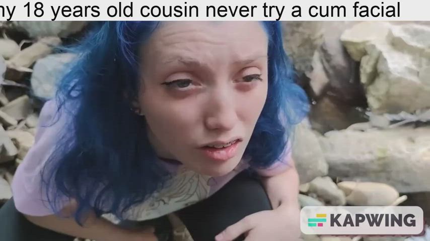 Braces Caption Cousin Cum Facial clip