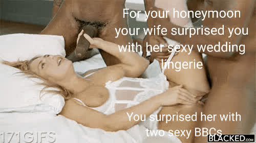 bbc bride caption hotwife threesome wedding clip