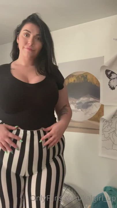 BBW Booty Brunette Chubby Pants clip