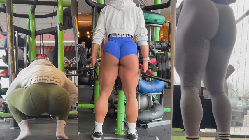 athlete gooning muscles muscular girl workout clip