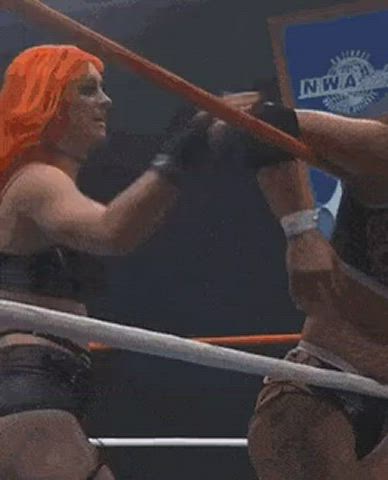 Lesbians Redhead Wrestling clip