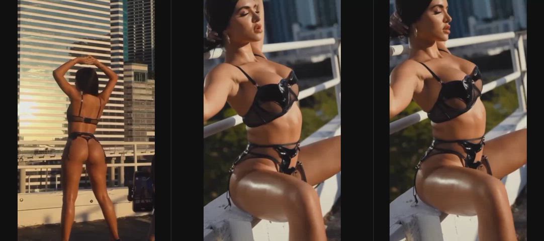 brunette lingerie non-nude split screen porn clip