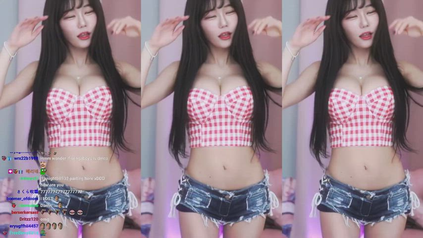 asian cute dancing korean model clip