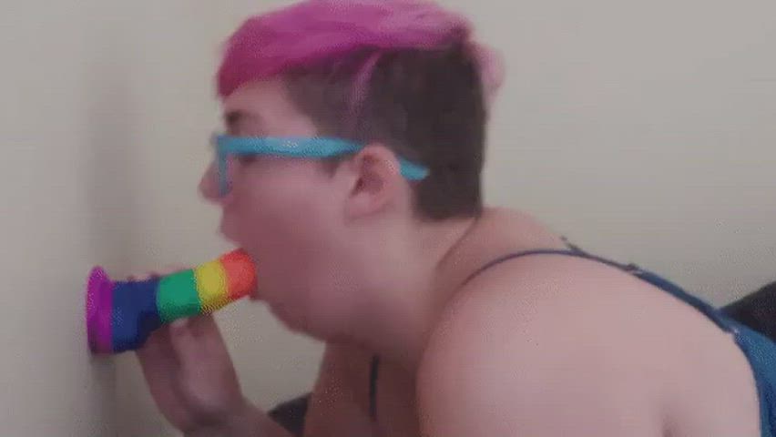 Blowjob Deepthroat Dildo Glasses clip
