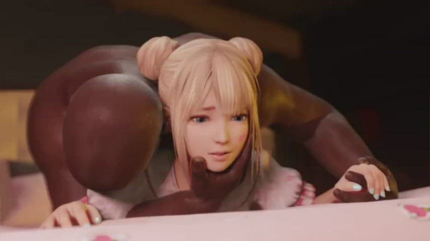 3D Anal BBC Blonde Interracial Petite Pronebone clip