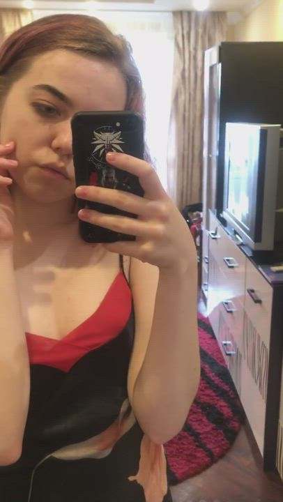 Natural Tits Nipple Selfie clip