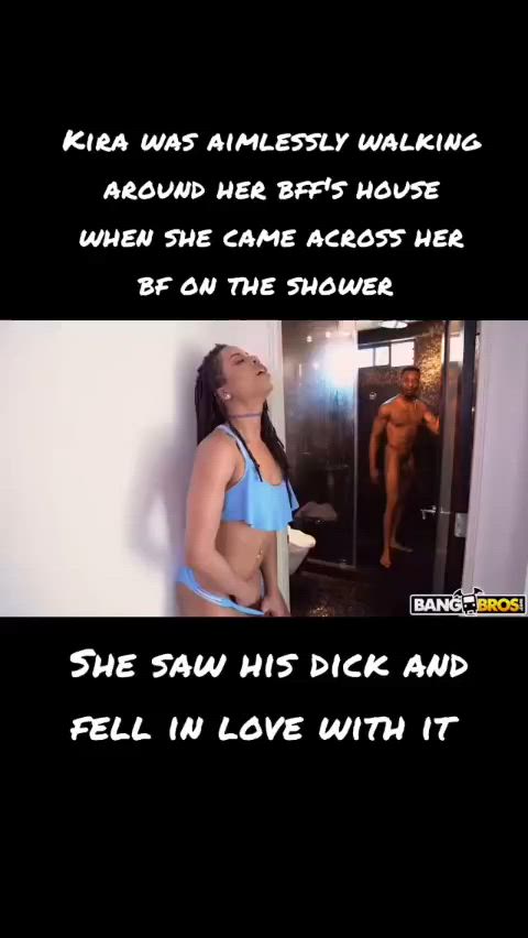 bbc bbc slut best friend blowjob caption ebony kira noir petite towel clip