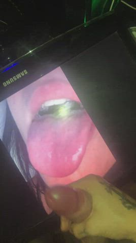 cumshot tongue fetish tribute clip