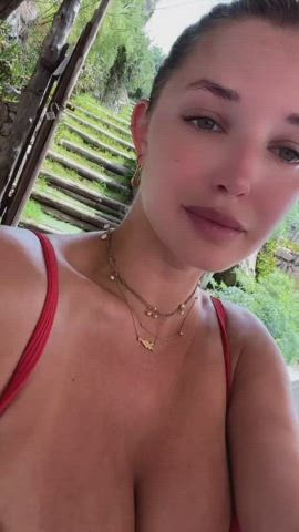 Bikini Brunette Cleavage clip