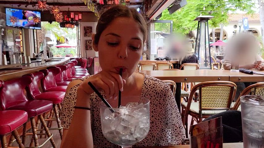 Being a slut at the bar