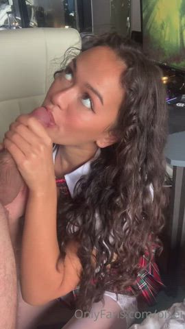 blowjob brunette sensual sucking clip