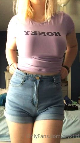 Blonde Jean Shorts Thick clip
