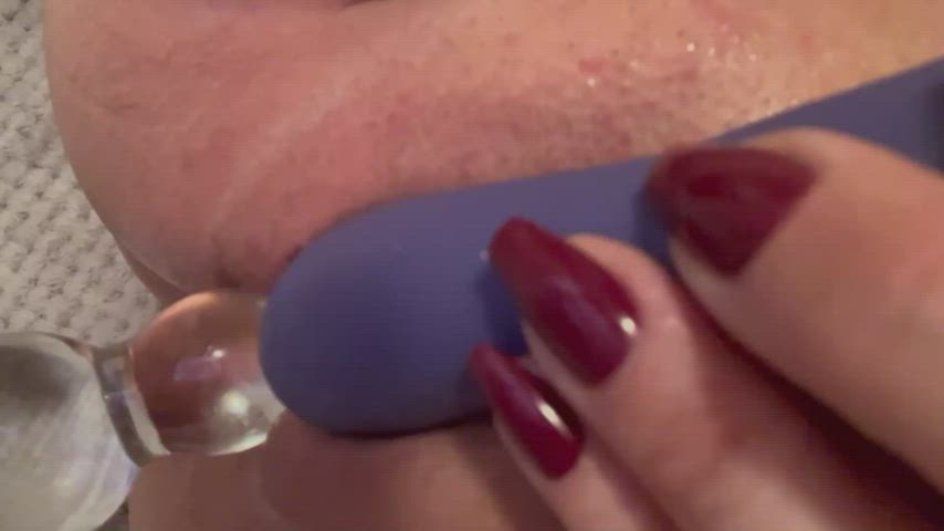 close up edging shaved pussy vibrator wet pussy clip