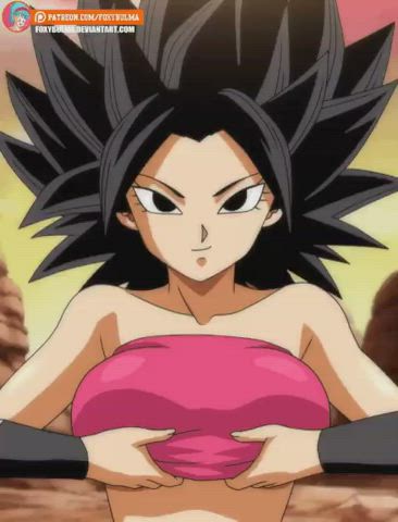 Caulifla reveals her boobs (FoxyBulma) [Dragon Ball Super]