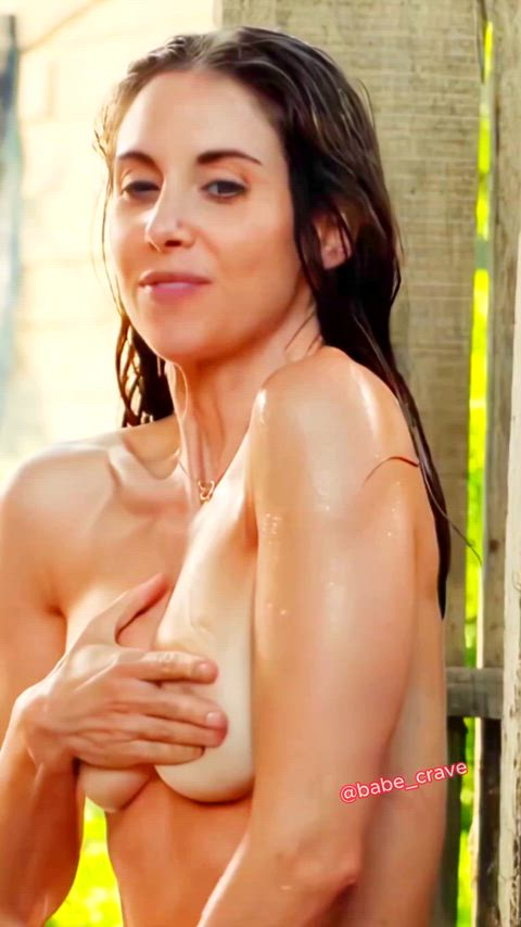 actress alison brie babe babes beautiful boobs brunette celebrity pretty tits clip
