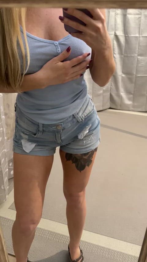 Rubbing them a lil thru my shirt before I take them out