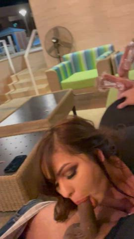 amateur deepthroat hotwife public clip