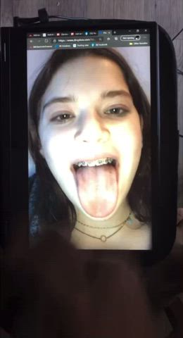 bbc brunette high heels teen tongue fetish tribbing tribute clip