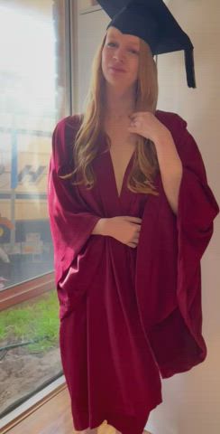 Trying on graduation outfits but this is as far as I got