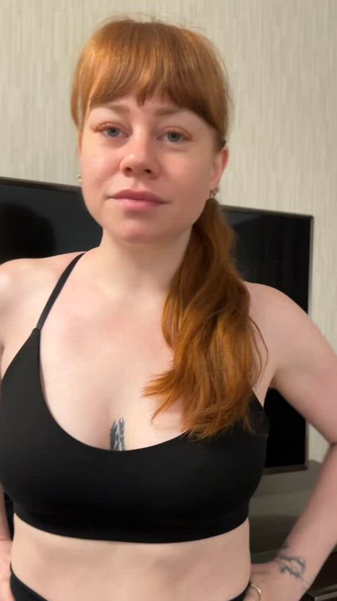 redhead sexy voice workout clip