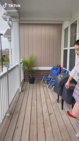 brunette dancing tiktok clip